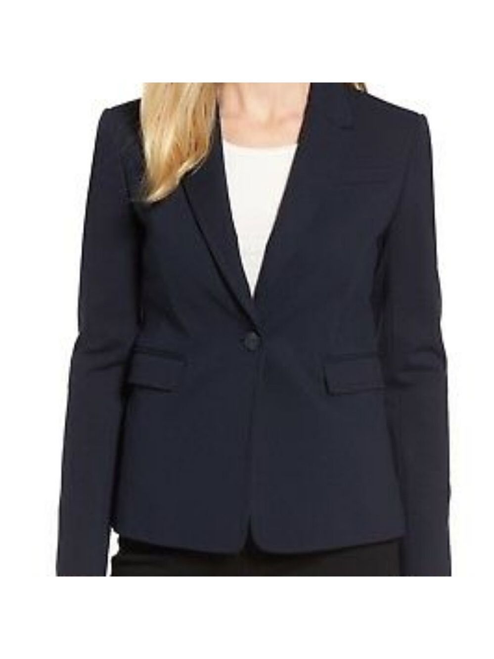 NORDSTROM Signature One Button Wool Blend Blazer
